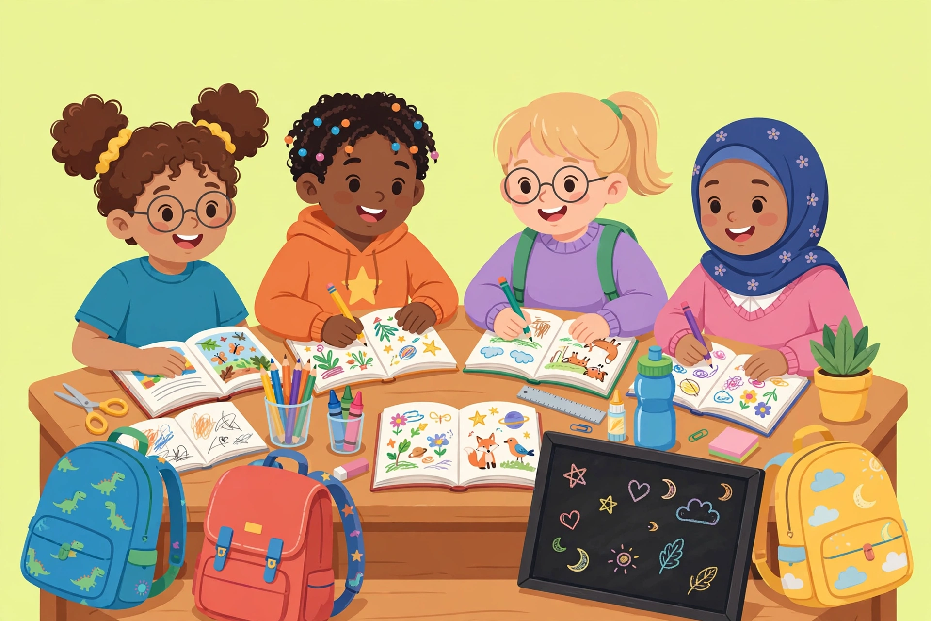 Children learning with an educator